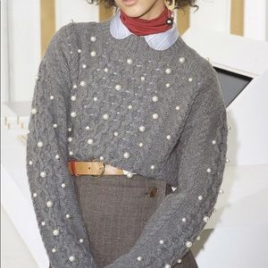 Maison Kitsune sweater with pearls